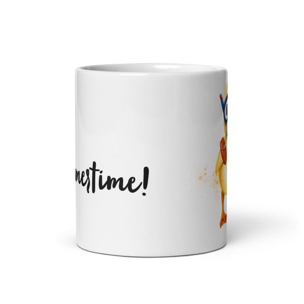 Weiße, glänzende Tasse mit niedlicher Ente "Augustus" – Bild 4