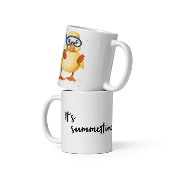 Weiße, glänzende Tasse mit niedlicher Ente "Augustus" – Bild 10