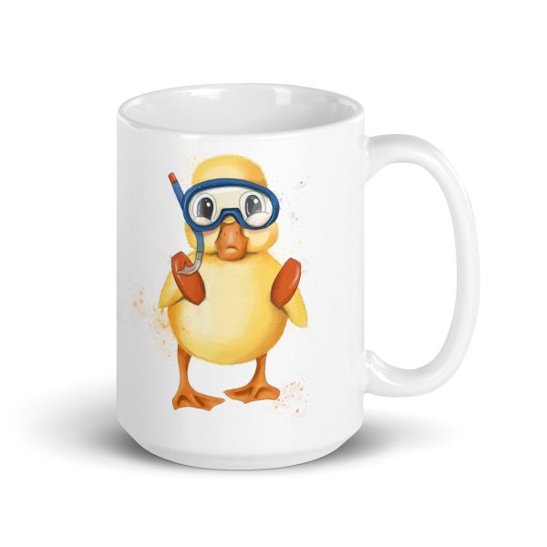 Weiße, glänzende Tasse mit niedlicher Ente "Augustus" – Bild 5