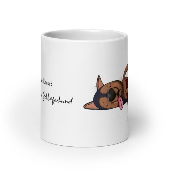 Schläferhund, weiße glänzende Tasse ca. 590 ml – Bild 2