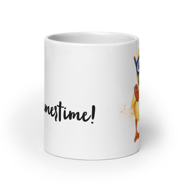 Weiße, glänzende Tasse mit niedlicher Ente "Augustus" – Bild 9