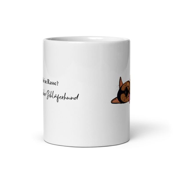 weiße glänzende Tasse, Schläferhund – Bild 4