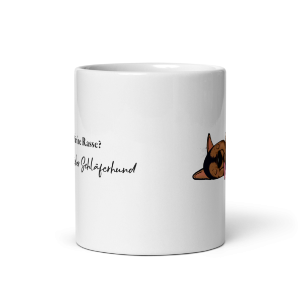 weiße glänzende Tasse, Schläferhund – Bild 15