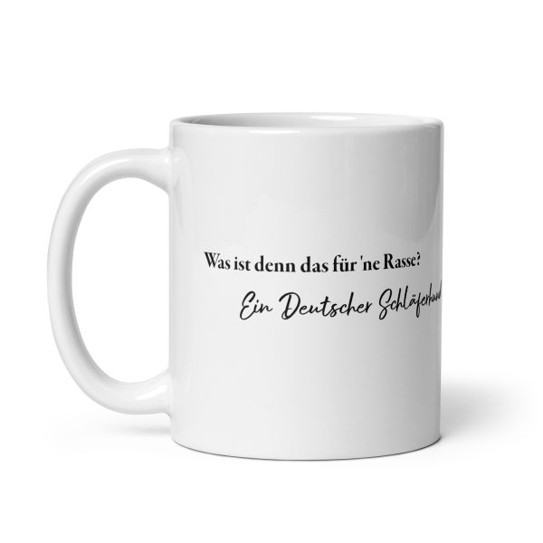 weiße glänzende Tasse, Schläferhund – Bild 3