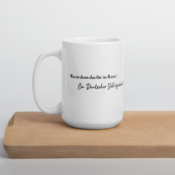 weiße glänzende Tasse, Schläferhund – Bild 44