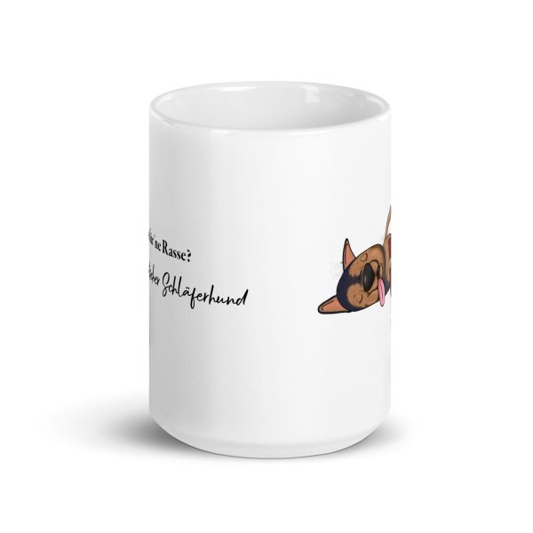 weiße glänzende Tasse, Schläferhund – Bild 7