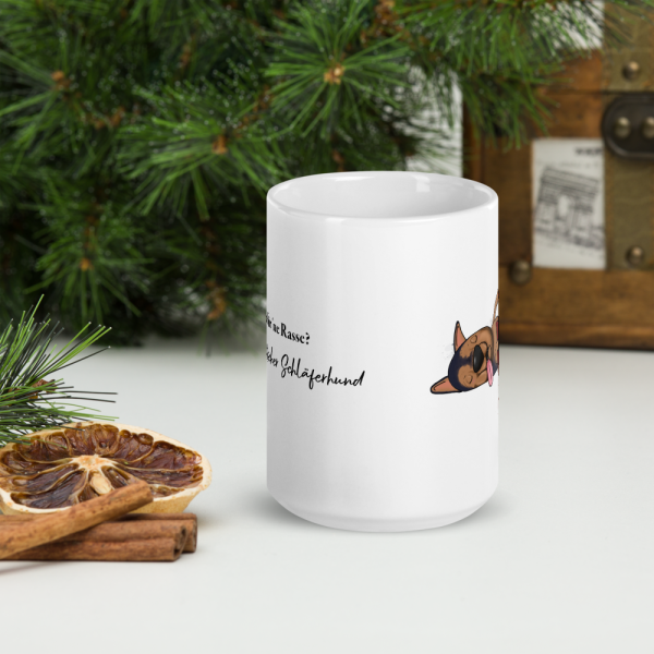weiße glänzende Tasse, Schläferhund – Bild 46