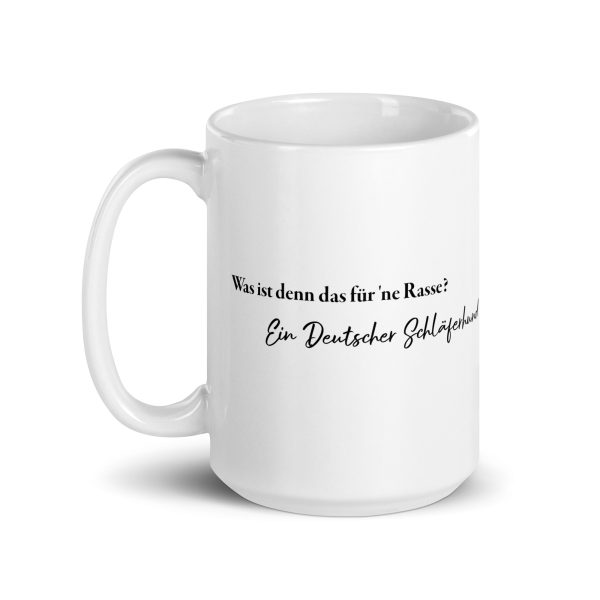 weiße glänzende Tasse, Schläferhund – Bild 6