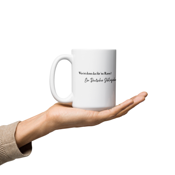 weiße glänzende Tasse, Schläferhund – Bild 58