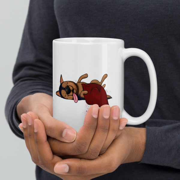 weiße glänzende Tasse, Schläferhund – Bild 65