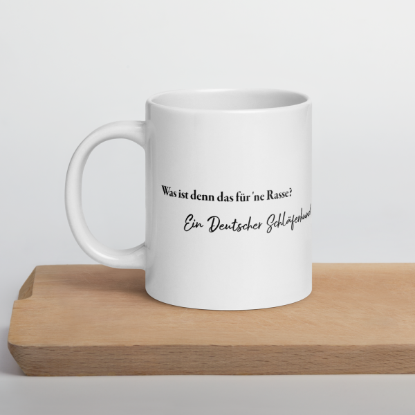 weiße glänzende Tasse, Schläferhund – Bild 72