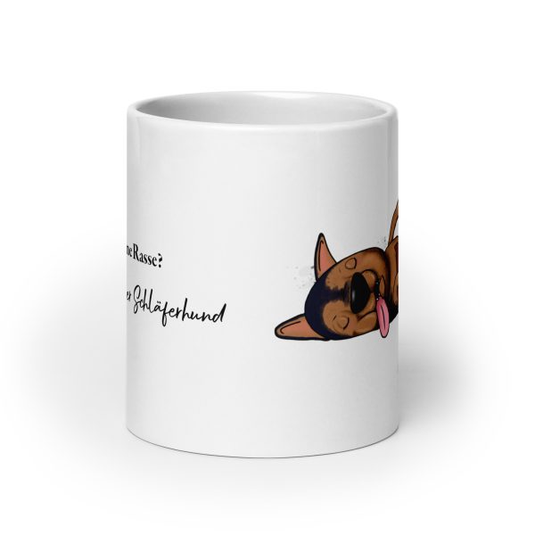 weiße glänzende Tasse, Schläferhund – Bild 9