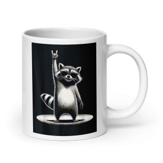 Tasse waschbär rock geschenk musik