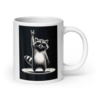 Tasse waschbär rock geschenk musik retro männer kinder frauen lustiger